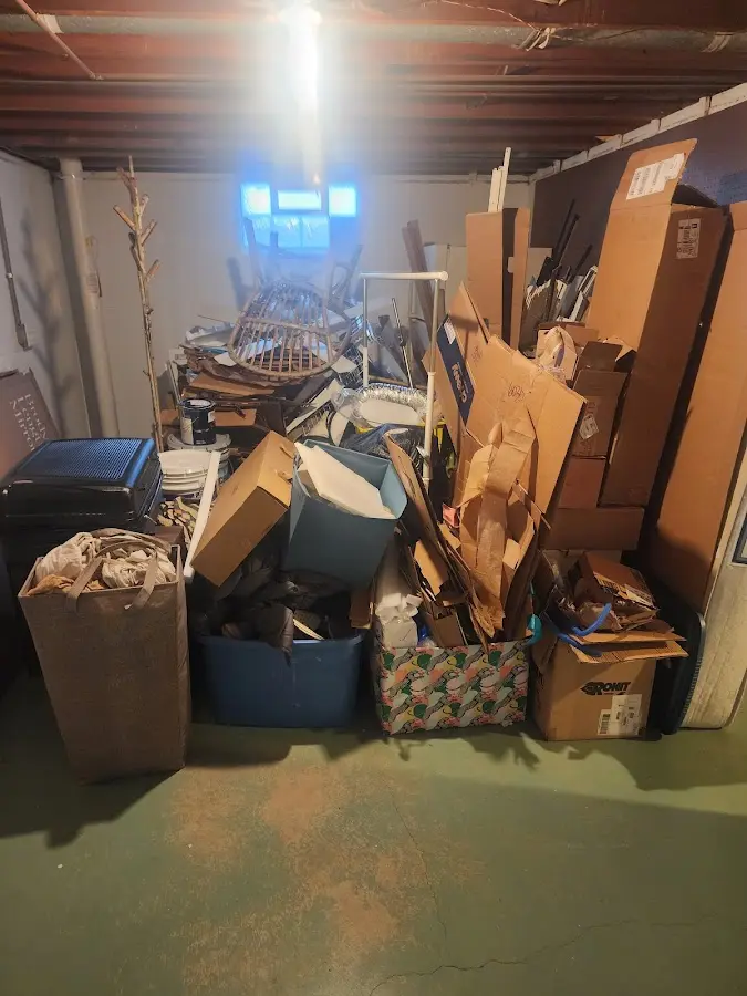 Roll-off dumpster container at job site for Cleanout Dumpster Rental in North Chicago